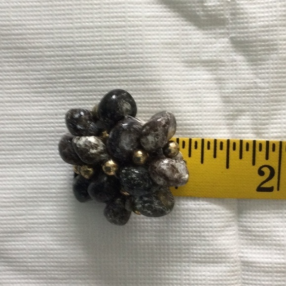 Woman’s Clip on Earrings color black gray and gold beads. - Picture 5 of 6